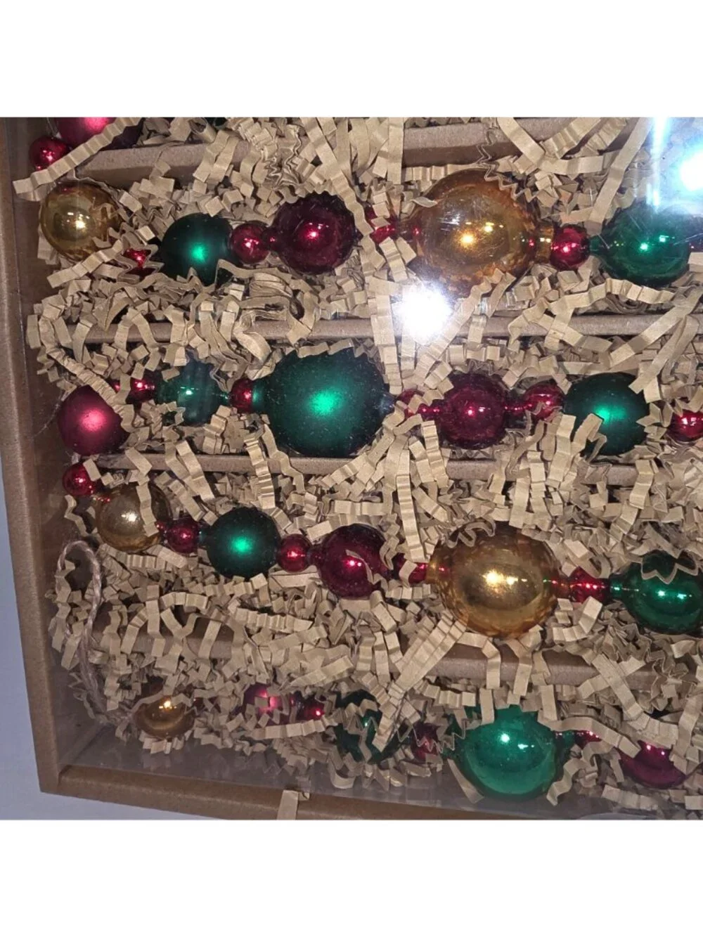 New RAZ Imports Red Green Gold Beaded Christmas Garland Holiday Decorations Tree